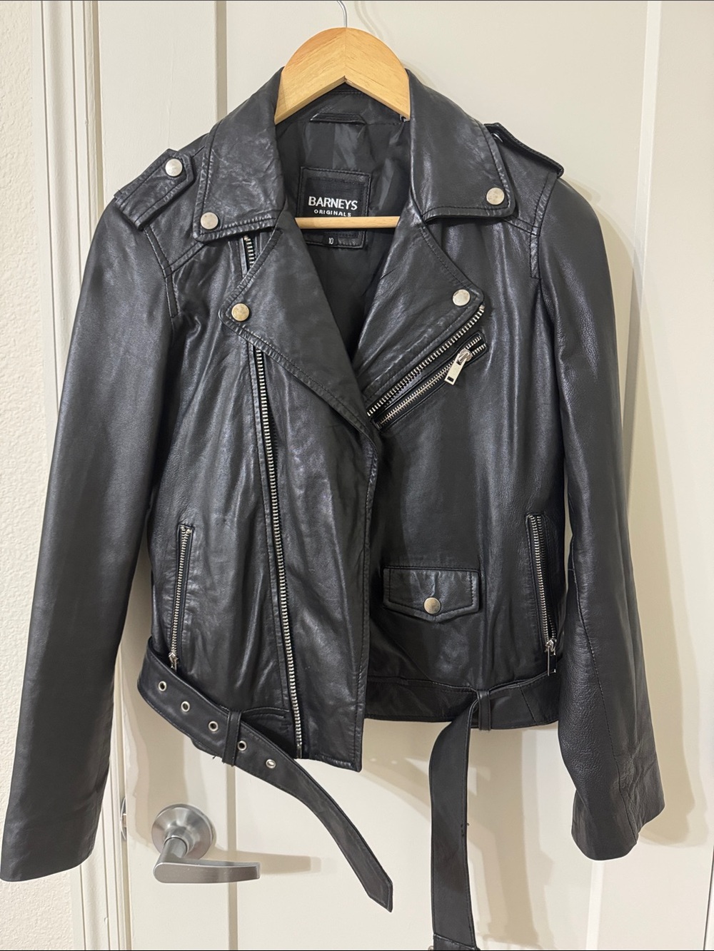 Classic Black Leather Moto Jacket